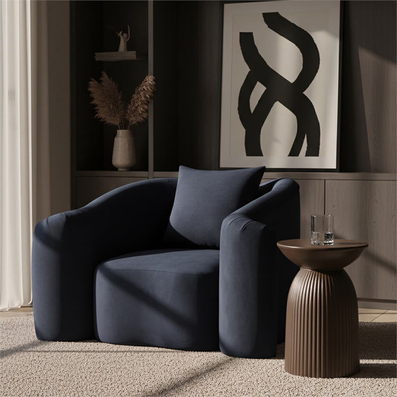 Meridian Furniture Destin Navy Velvet Accent Chair
