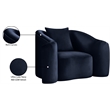 Meridian Furniture Destin Navy Velvet Accent Chair
