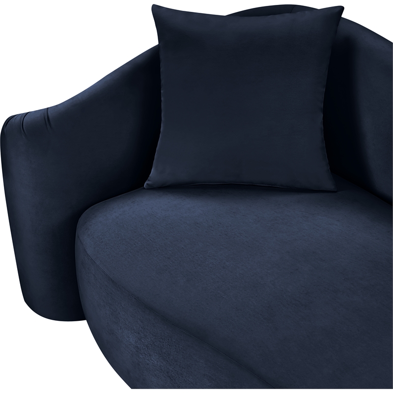 Meridian Furniture Destin Navy Velvet Loveseat