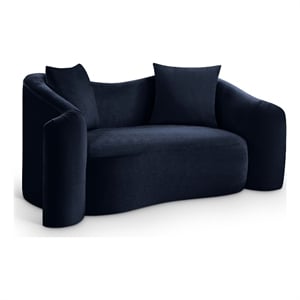 Meridian Furniture Destin Navy Velvet Loveseat