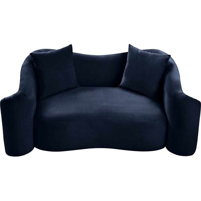 Meridian Furniture Destin Navy Velvet Loveseat