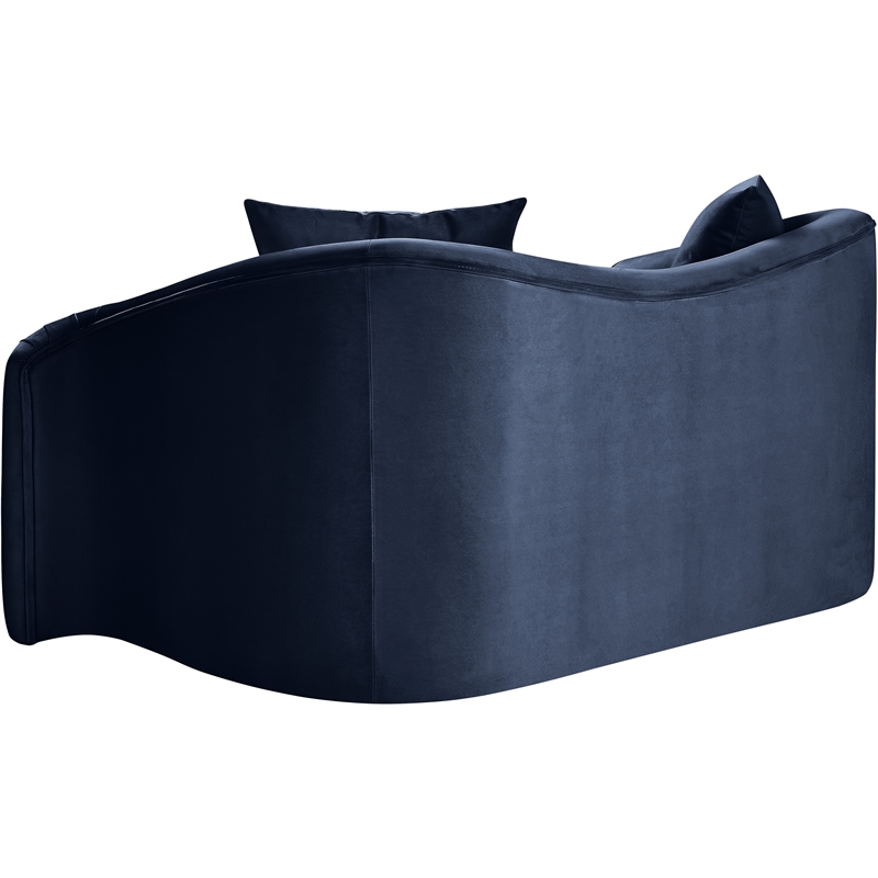 Meridian Furniture Destin Navy Velvet Loveseat