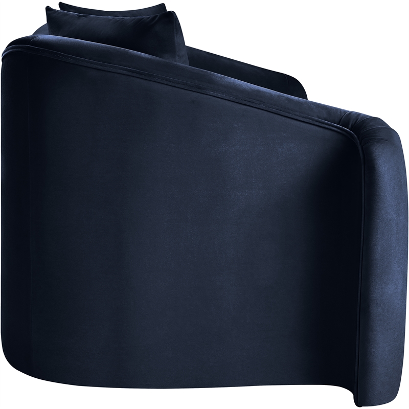 Meridian Furniture Destin Navy Velvet Loveseat