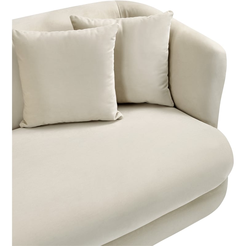 Meridian Furniture Alder Cream Velvet Sofa
