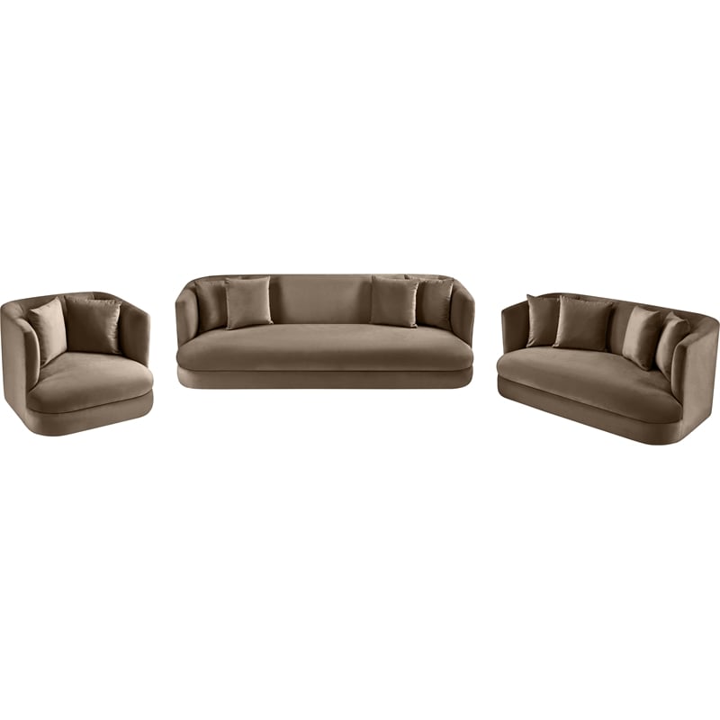 Meridian Furniture Alder Taupe Velvet Sofa