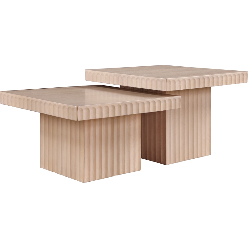 Meridian Furniture Spencer 2-Piece Natural Oak Veneer Coffee Table