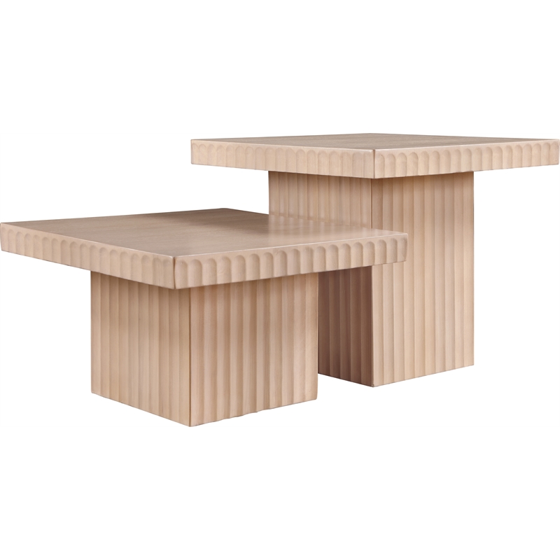 Meridian Furniture Spencer 2-Piece Natural Oak Veneer Coffee Table