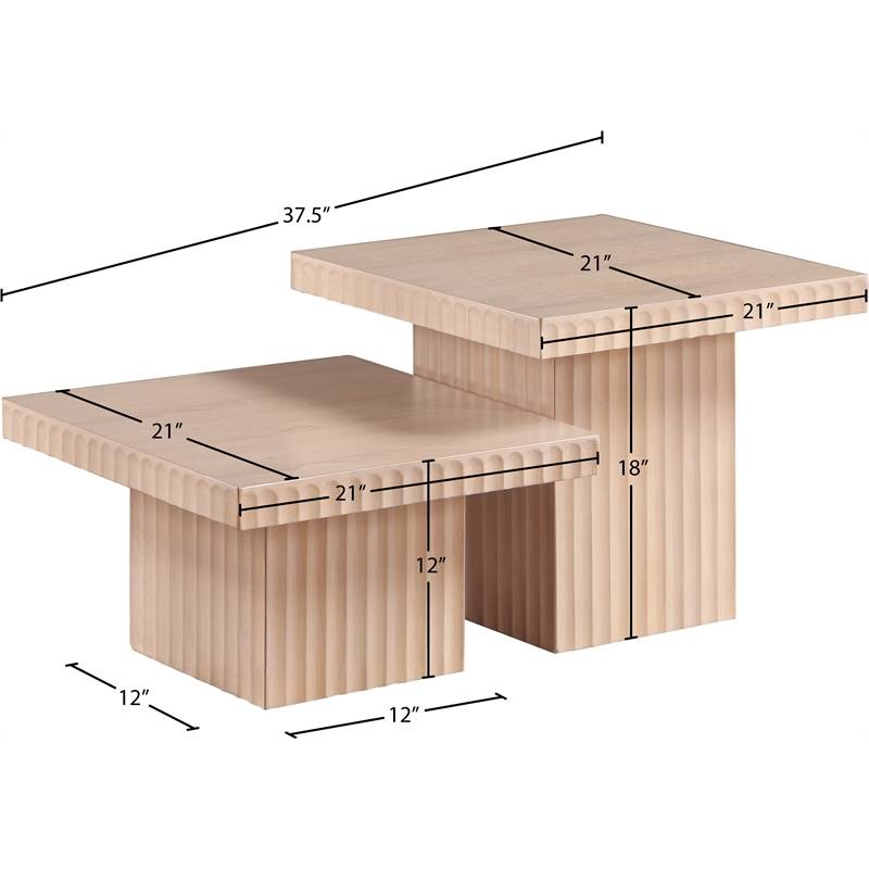 Meridian Furniture Spencer 2-Piece Natural Oak Veneer Coffee Table