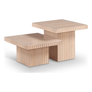 meridian furniture spencer 2-piece natural oak veneer coffee table