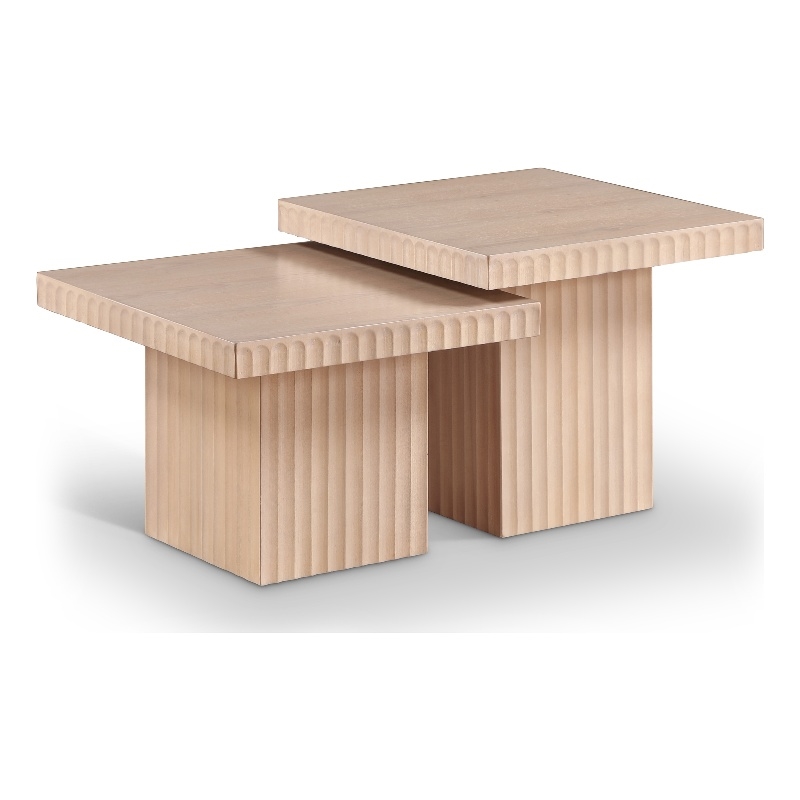 Meridian Furniture Spencer 2-Piece Natural Oak Veneer Coffee Table