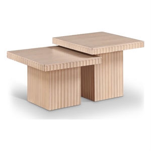 meridian furniture spencer 2-piece natural oak veneer coffee table