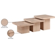 Meridian Furniture Spencer 3-Piece Natural Oak Veneer Coffee Table