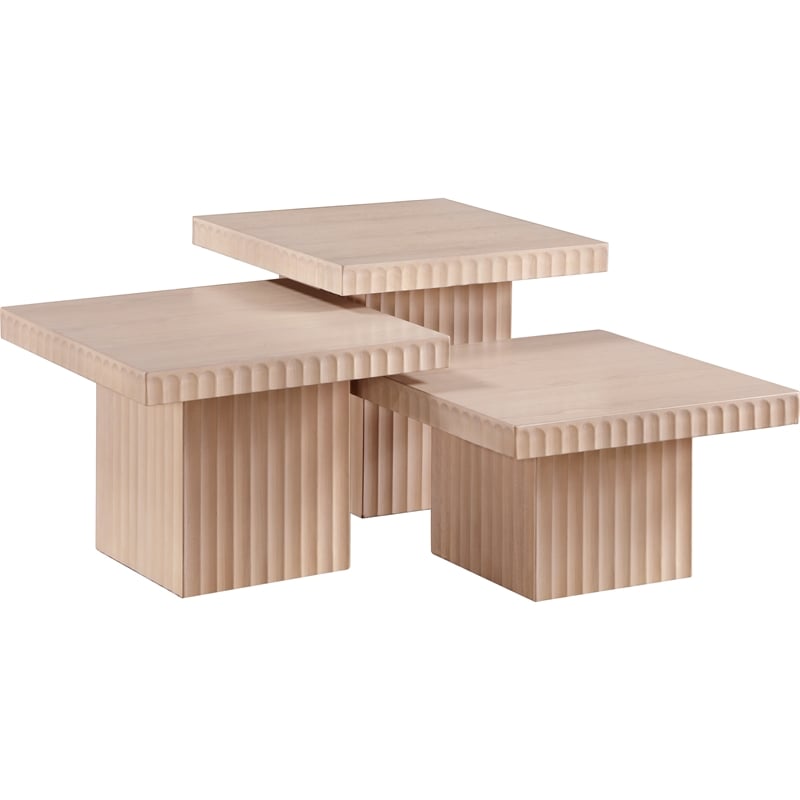 Meridian Furniture Spencer 3-Piece Natural Oak Veneer Coffee Table