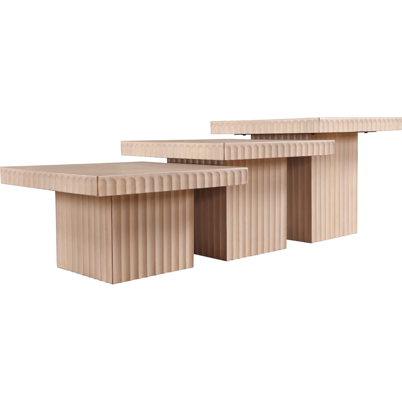 Meridian Furniture Spencer 3-Piece Natural Oak Veneer Coffee Table