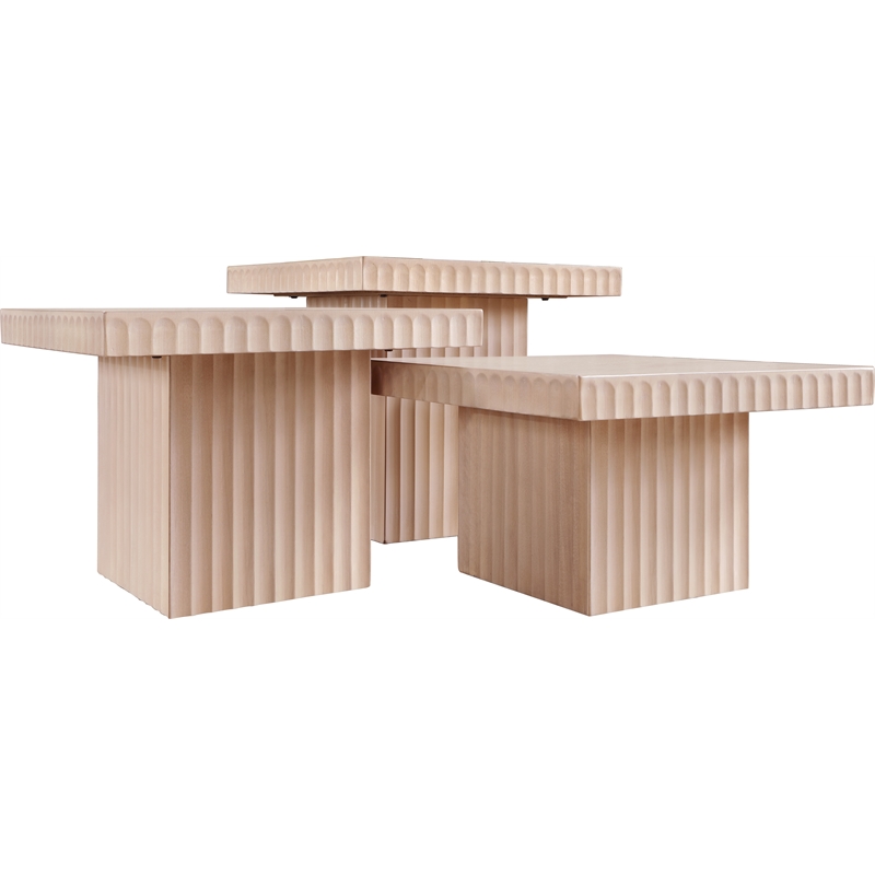 Meridian Furniture Spencer 3-Piece Natural Oak Veneer Coffee Table