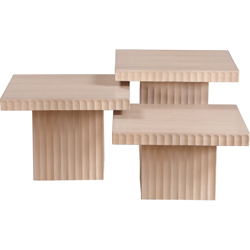 Meridian Furniture Spencer 3-Piece Natural Oak Veneer Coffee Table