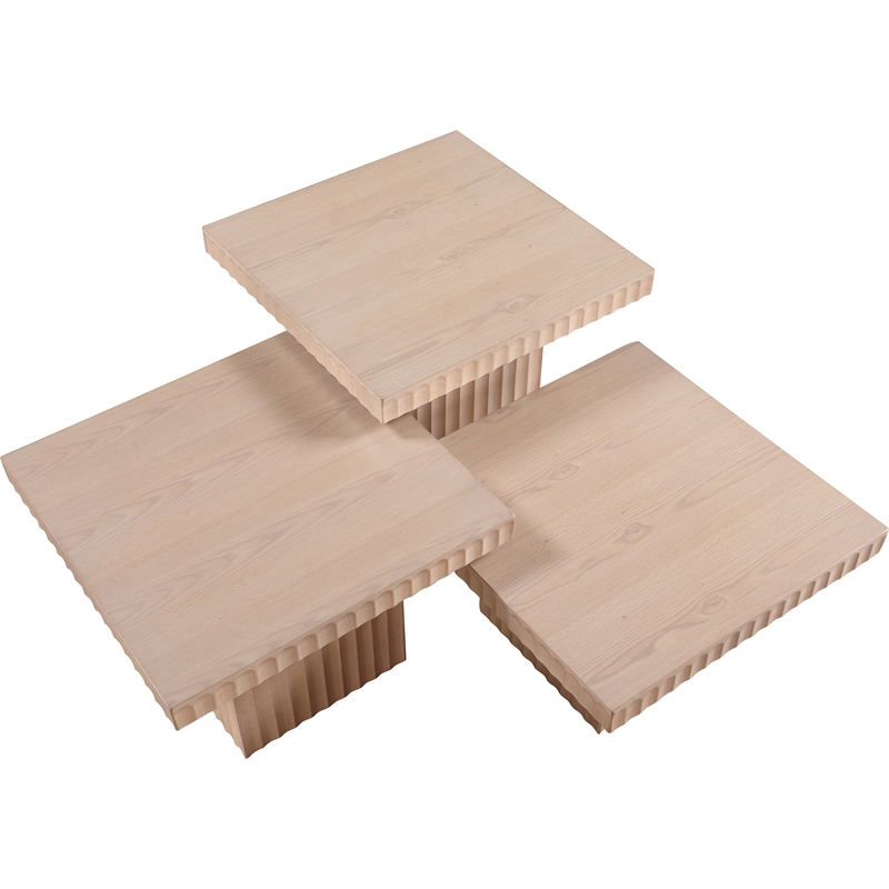 Meridian Furniture Spencer 3-Piece Natural Oak Veneer Coffee Table