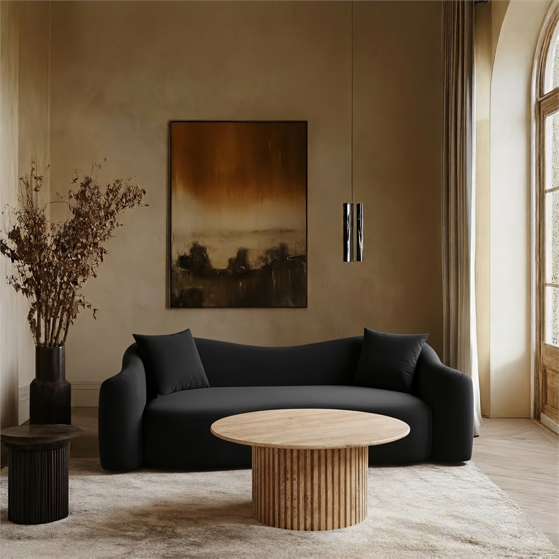 Meridian Furniture Destin Black Velvet Sofa