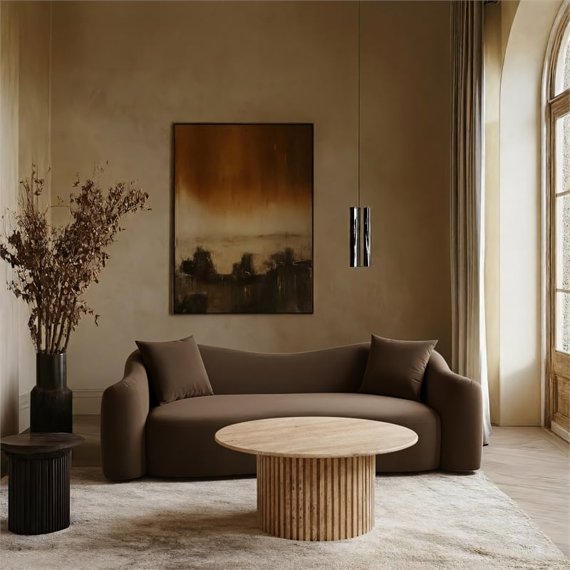 Meridian Furniture Destin Brown Velvet Sofa