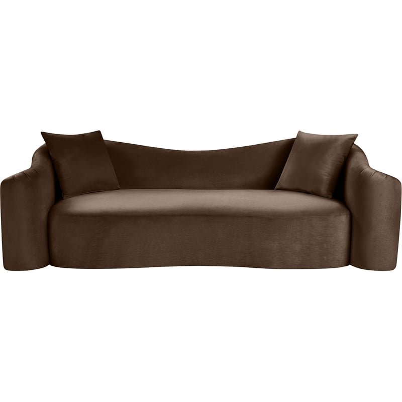 Meridian Furniture Destin Brown Velvet Sofa
