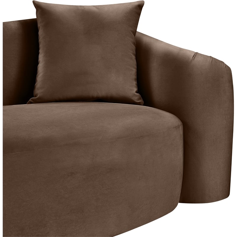 Meridian Furniture Destin Brown Velvet Sofa