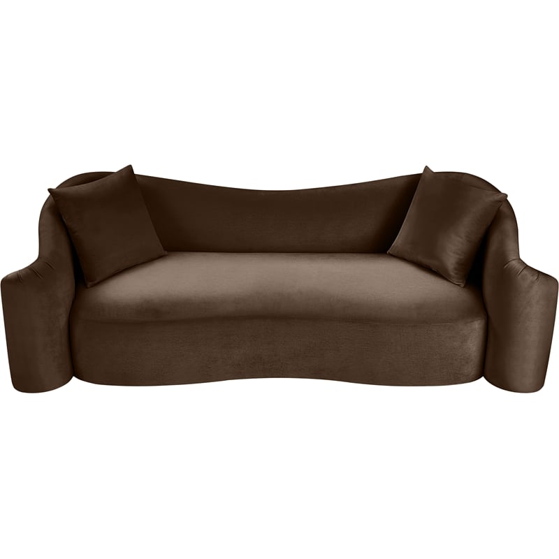 Meridian Furniture Destin Brown Velvet Sofa