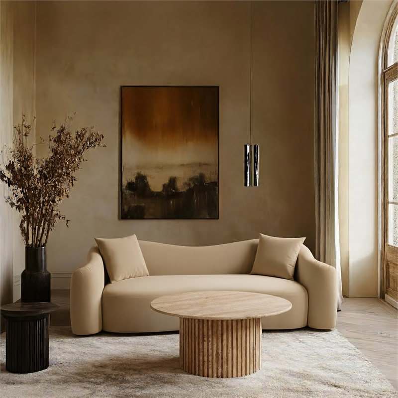 Meridian Furniture Destin Camel Velvet Sofa