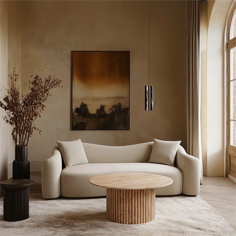 Meridian Furniture Destin Cream Velvet Sofa