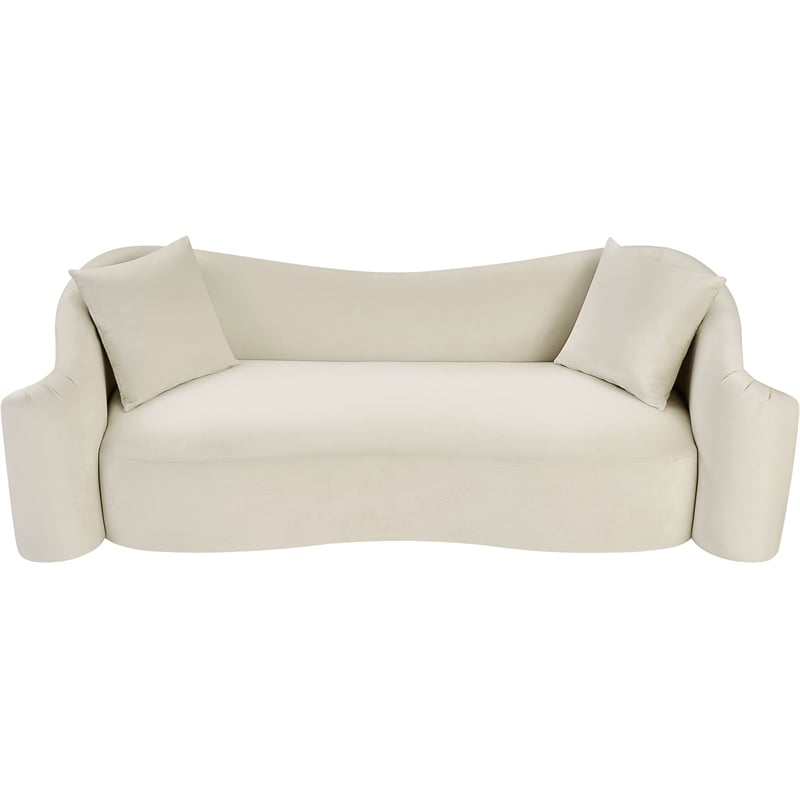 Meridian Furniture Destin Cream Velvet Sofa