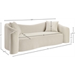 Meridian Furniture Destin Cream Velvet Sofa