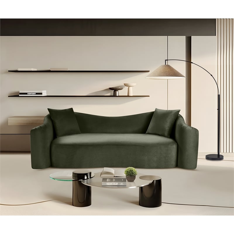 Meridian Furniture Destin Green Velvet Sofa
