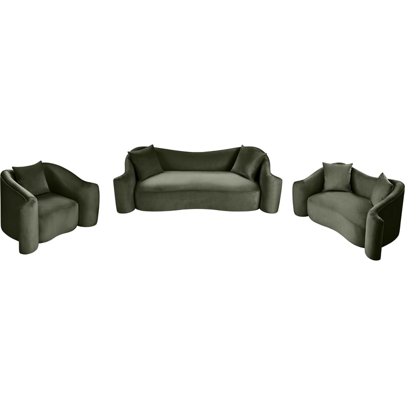 Meridian Furniture Destin Green Velvet Sofa
