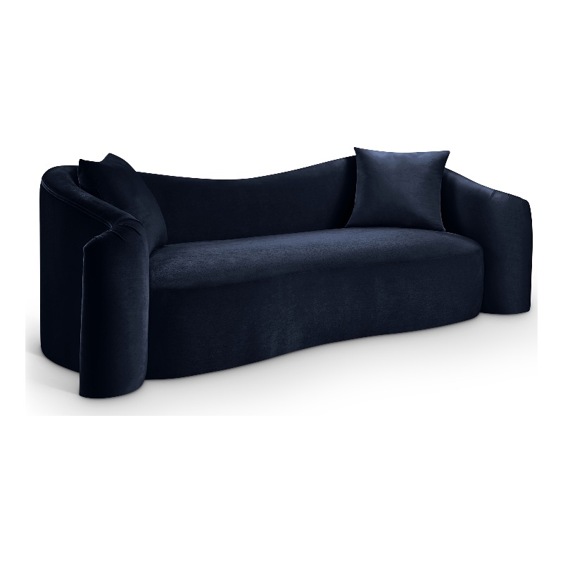 Meridian Furniture Destin Navy Velvet Sofa
