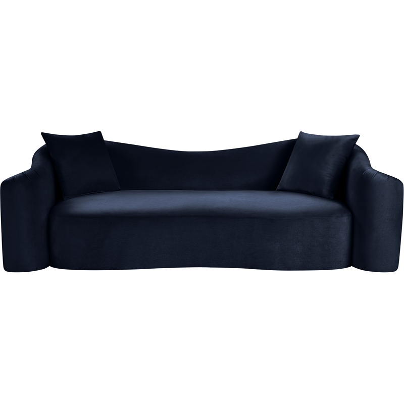 Meridian Furniture Destin Navy Velvet Sofa