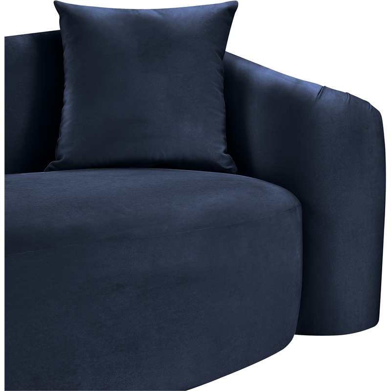 Meridian Furniture Destin Navy Velvet Sofa