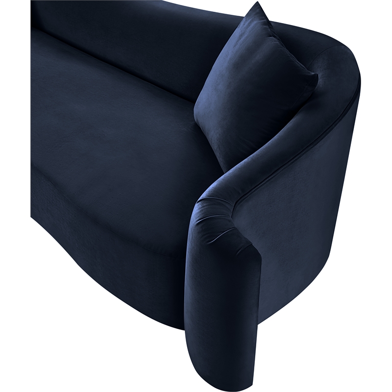 Meridian Furniture Destin Navy Velvet Sofa