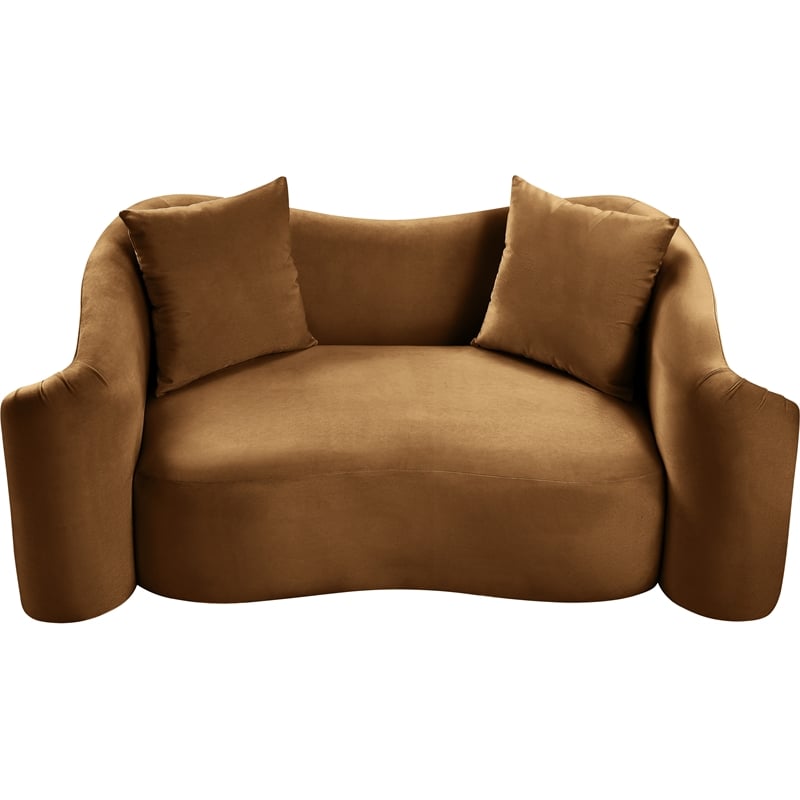 Meridian Furniture Destin Saddle Velvet Loveseat