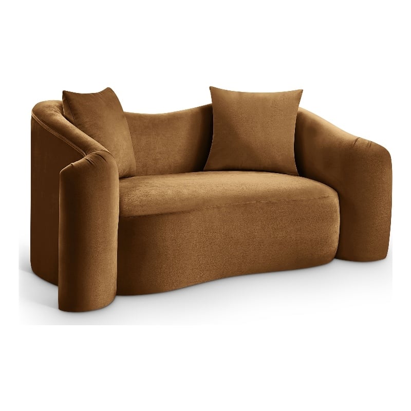 Meridian Furniture Destin Saddle Velvet Loveseat
