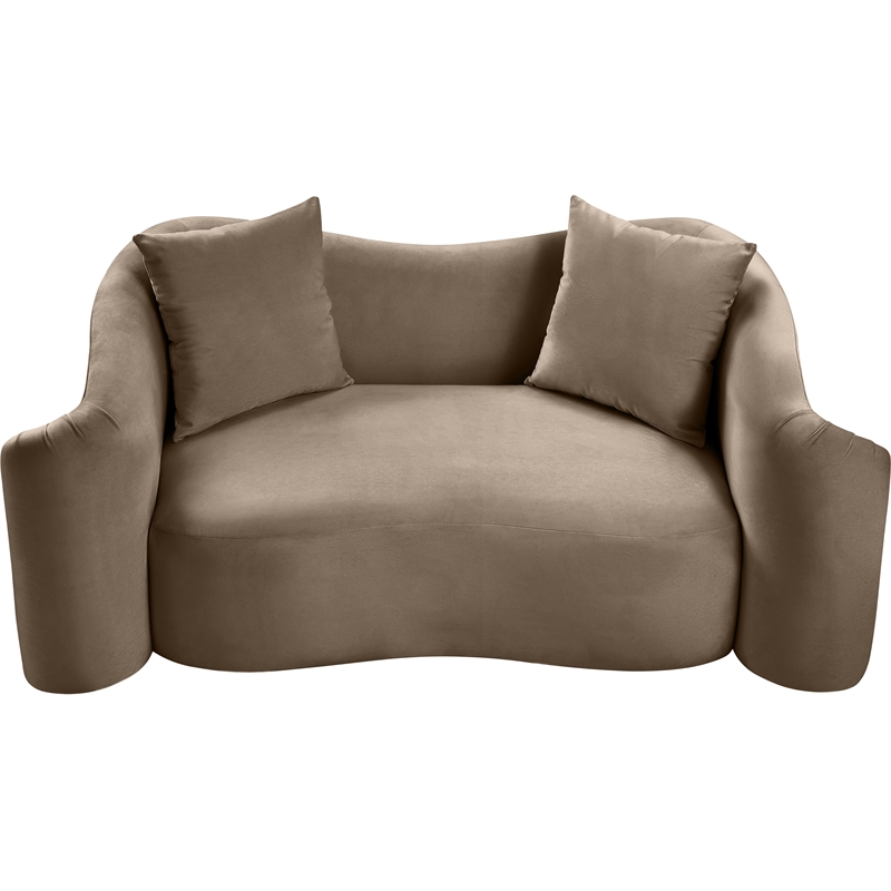 Meridian Furniture Destin Taupe Velvet Loveseat