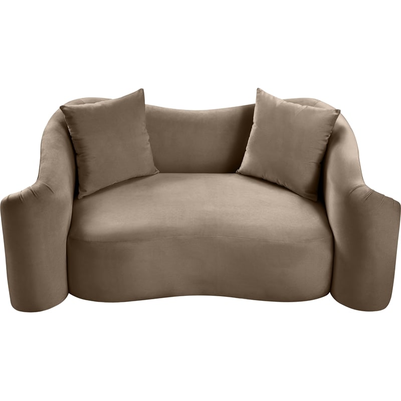 Meridian Furniture Destin Taupe Velvet Loveseat
