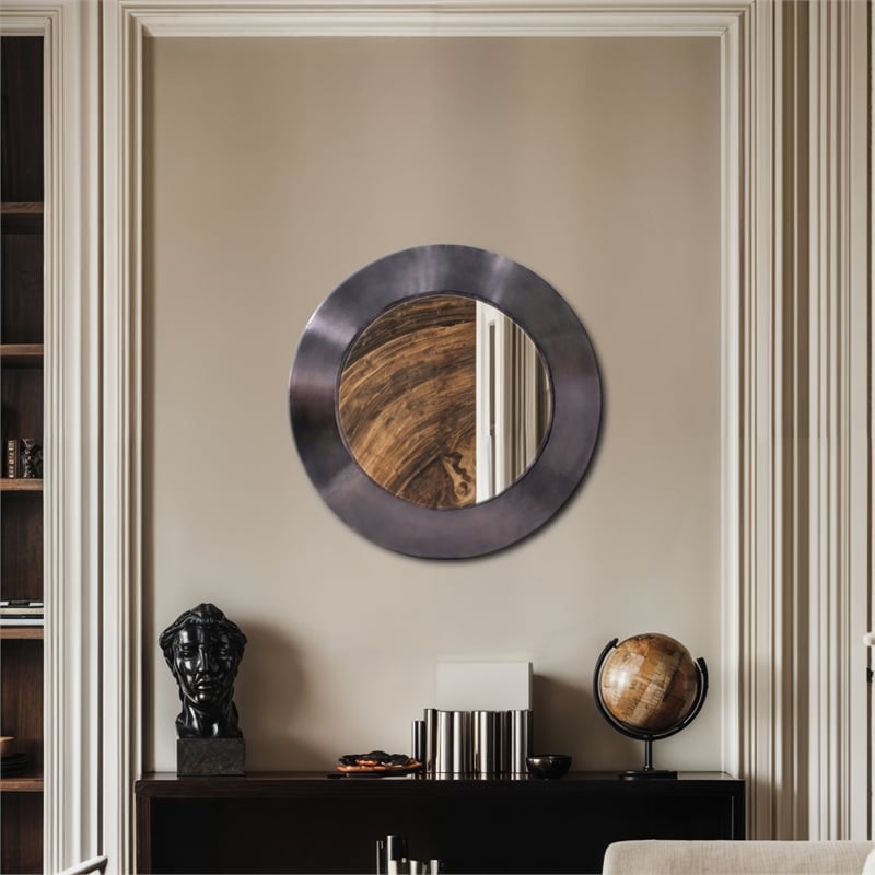 Meridian Furniture Sphere Black Iron Framed Mirror