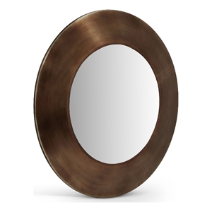 meridian furniture sphere brown iron framed mirror