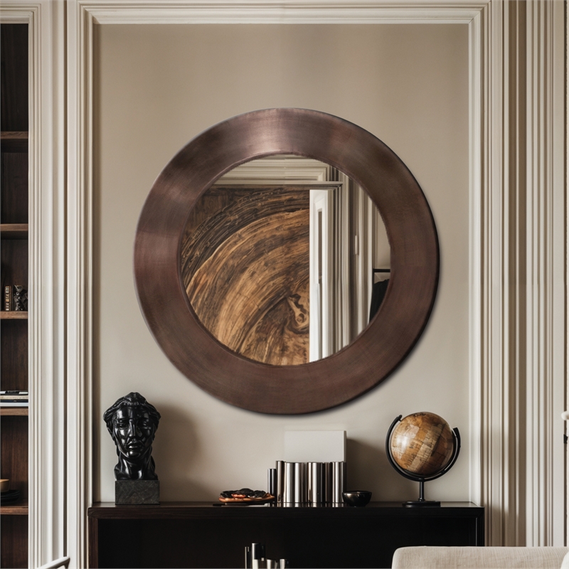 Meridian Furniture Sphere Brown Iron Framed Mirror