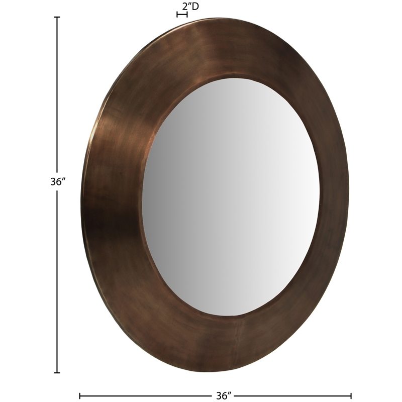 Meridian Furniture Sphere Brown Iron Framed Mirror