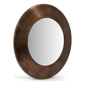 meridian furniture sphere brown iron framed mirror