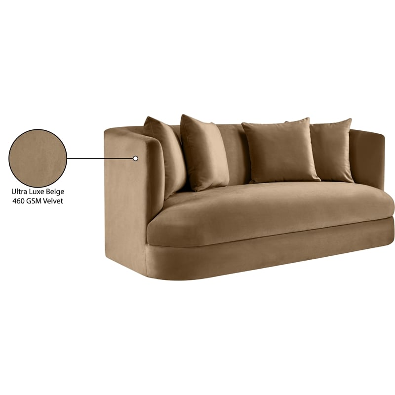 Meridian Furniture Alder Beige Velvet Loveseat