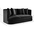 Meridian Furniture Alder Black Velvet Loveseat