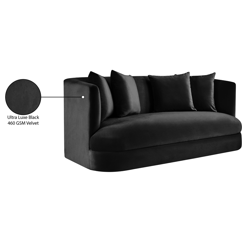 Meridian Furniture Alder Black Velvet Loveseat