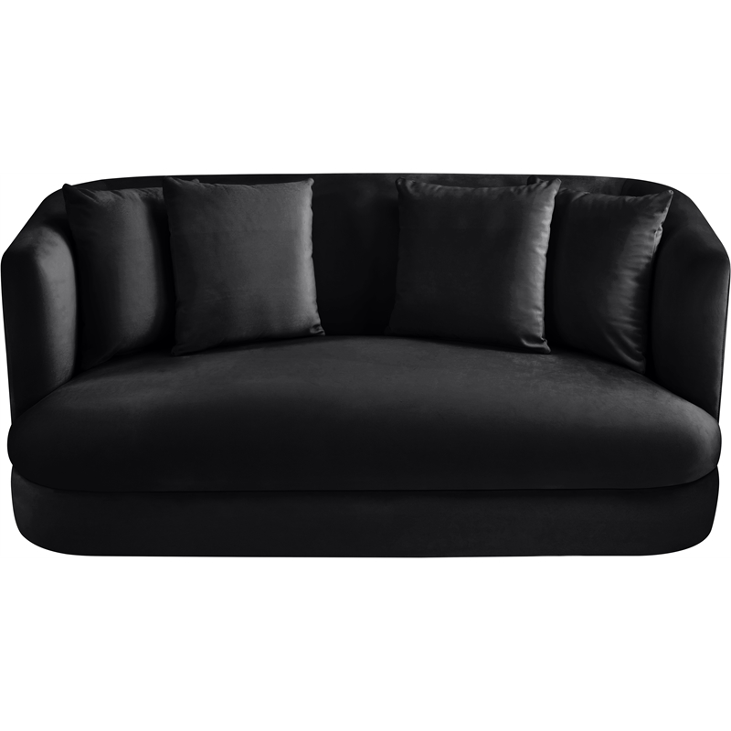 Meridian Furniture Alder Black Velvet Loveseat