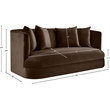 Meridian Furniture Alder Brown Velvet Loveseat